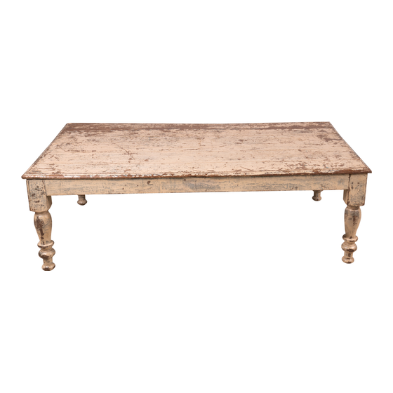 Coffee table wood white 151x88x45 sideview