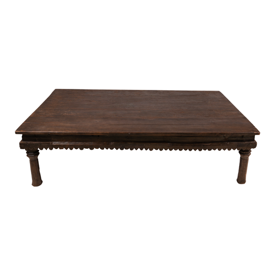 Coffee table wood brown 172x57x45 sideview