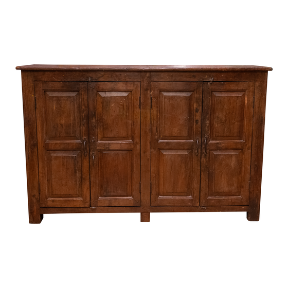 Sideboard wood brown 4drs 169x47x110 sideview