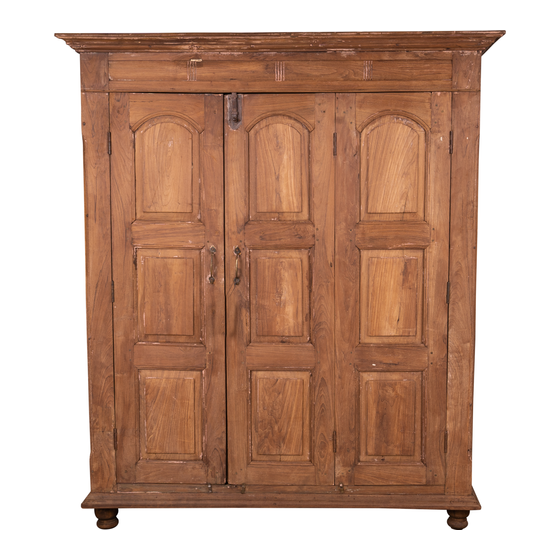 Cabinet wood teak roze 2drs 155x52x161 sideview