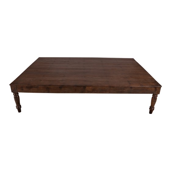 Coffee table wood 140x190x40 sideview