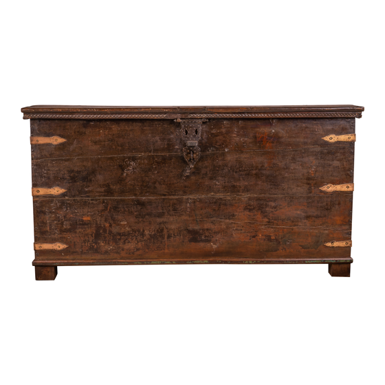Console table chest wood brown 169x42x88 sideview