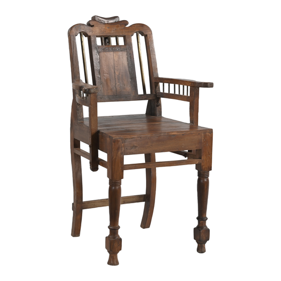 Barber chair wood brown 72x60x115