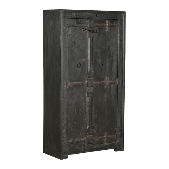 Cabinet wood black 2drs 97x44x181