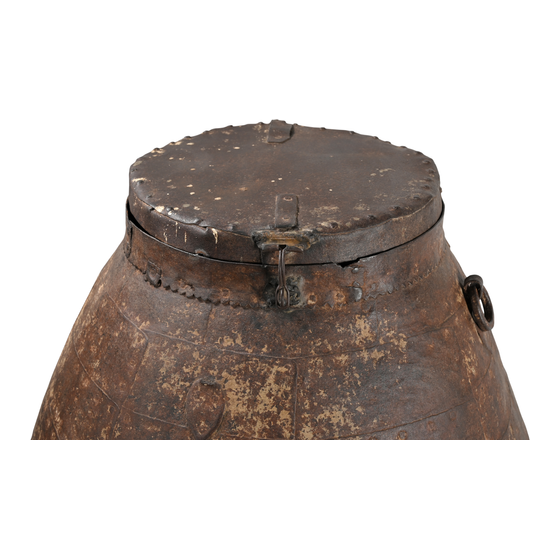 Pot iron with lid 84x84x137 sideview