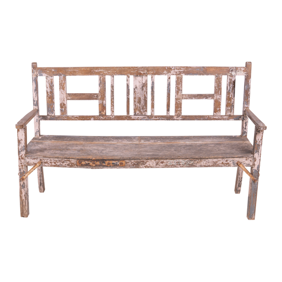 Garden bench wood pink 97x152x44 sideview