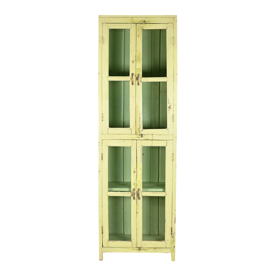 Glass cabinet wood white sideview