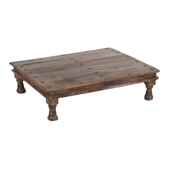 Coffee table wood with iron details
