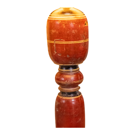 Lamp base wood red sideview