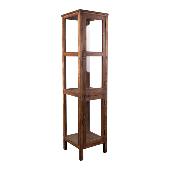 Glass cabinet wood 1dr brown
