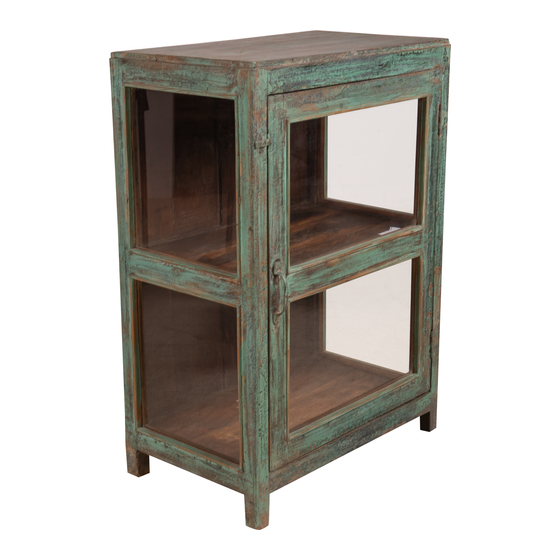 Glass cabinet wood green 1dr