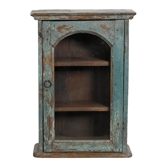 Hanging cabinet blue 1dr sideview
