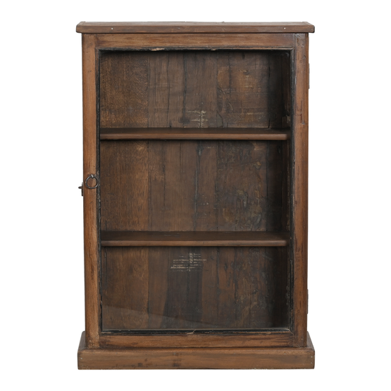 Hanging cabinet brown 1dr sideview