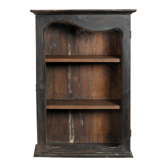 Hanging cabinet wood black 1dr sideview