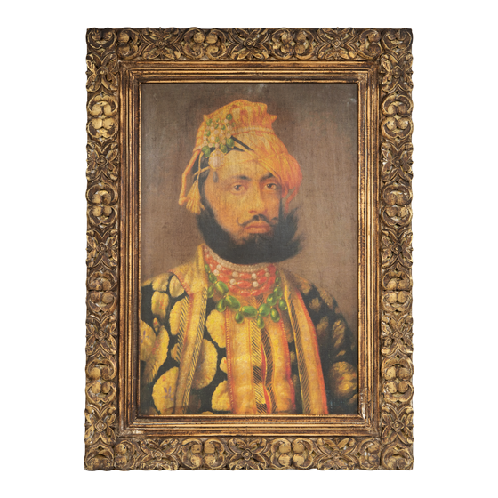 Painting man with carved frame