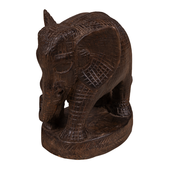 Elephant carved grey 18x25x33