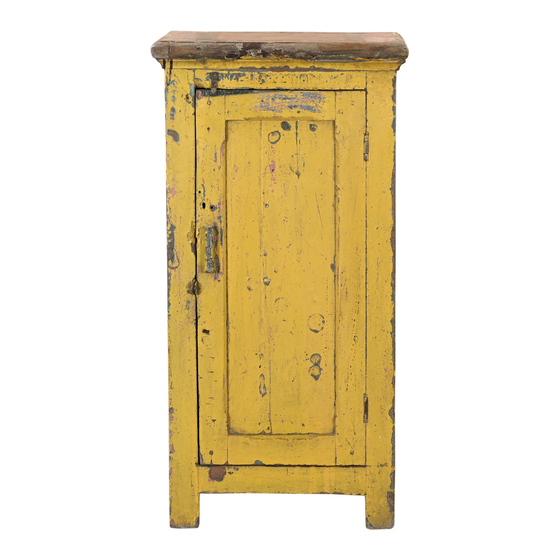 Cabinet wood yellow 1dr sideview