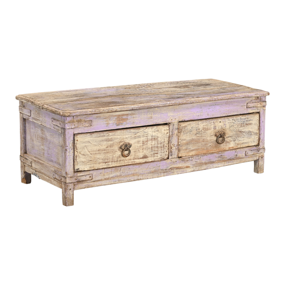 Chest of drawers wood purple 2drwrs