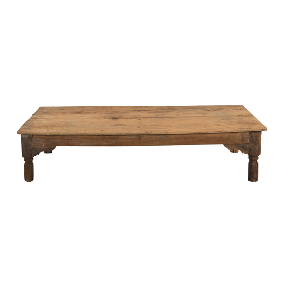 Coffee table wood blue 182x92x39 sideview