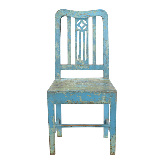 Chair wood blue 46x40x95 sideview