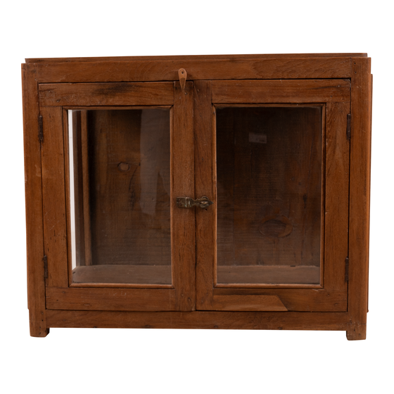 Glass cabinet wood 2drs sideview