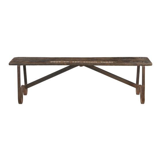 Bench iron with wooden seat 151x30x46 sideview
