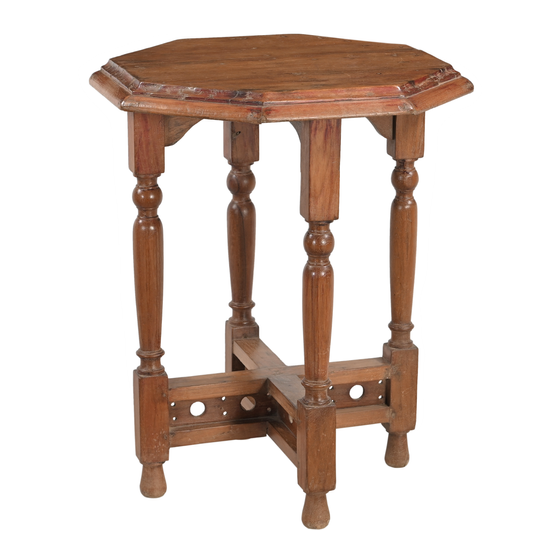 Side table wood octogonal red 66x66x75