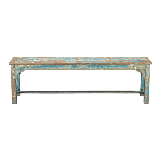 Bench wood blue sideview