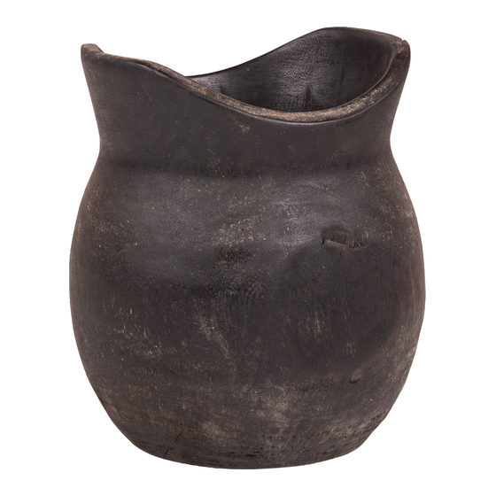 Wooden pot black O38xH42