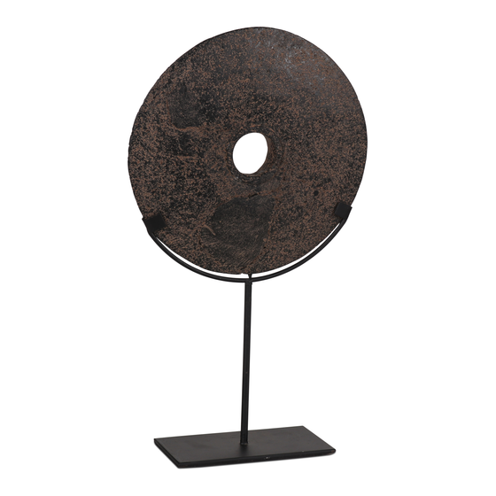 Stone disc on stand black Ø24cm