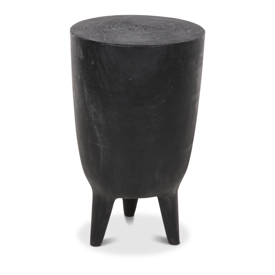 End table wood black Ø45x70