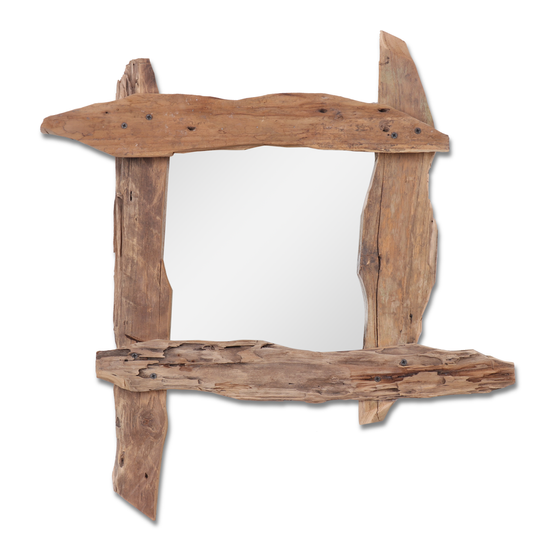 Mirror wooden frame sideview