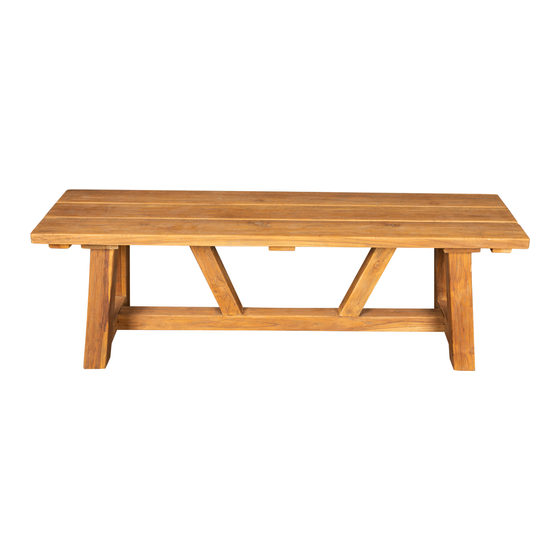 Bench wood outdoor sideview