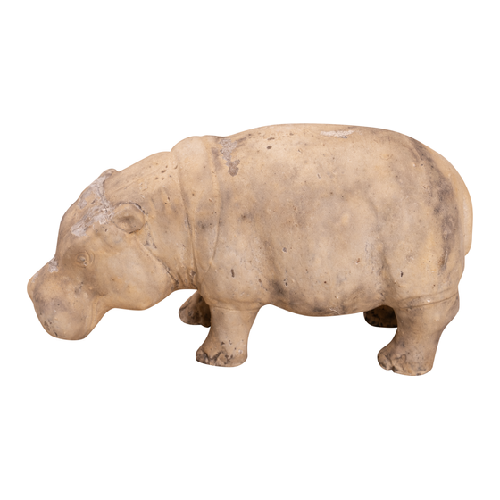 Nijlpaard hout 30cm sideview