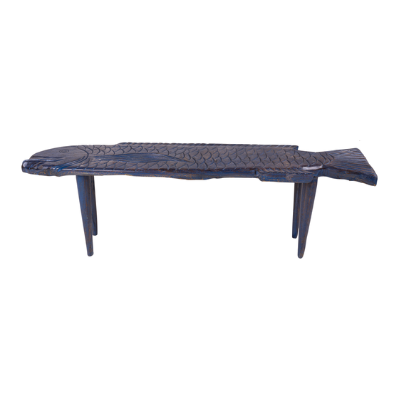 Fish bench blue sideview
