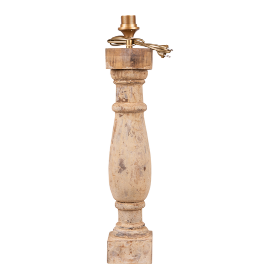 Wooden lamp base baluster sideview