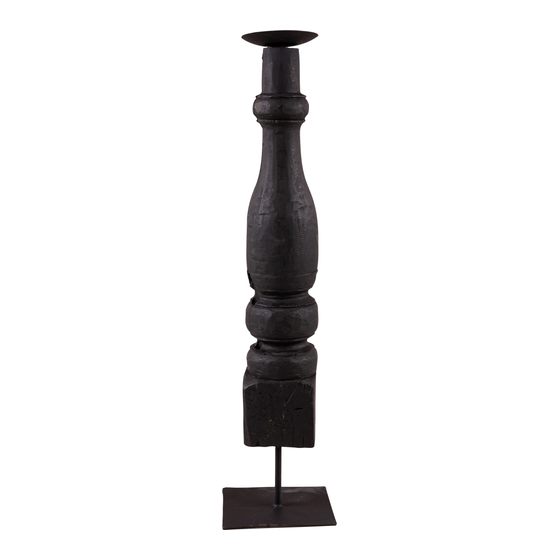 Candle stick wood black sideview