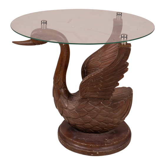 Side table swan sideview