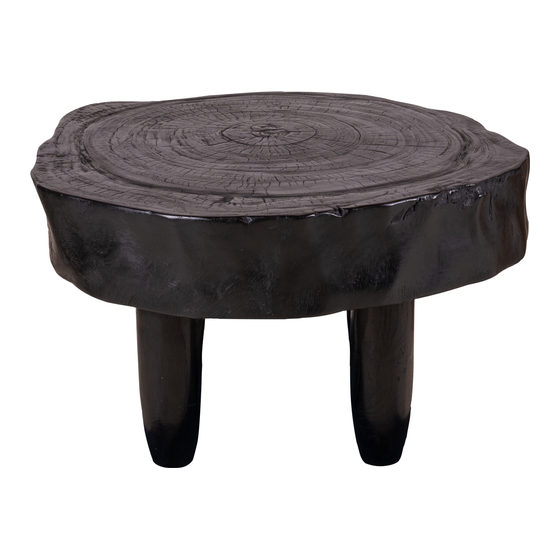 Coffee table lychee black 80x70x45 sideview