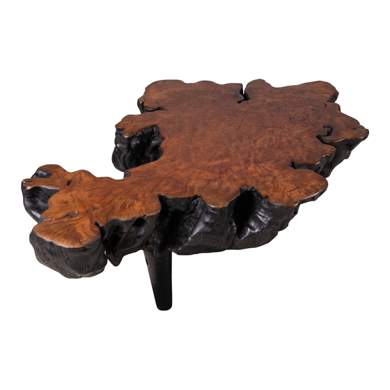 Coffee table lychee black 126x124x45 sideview