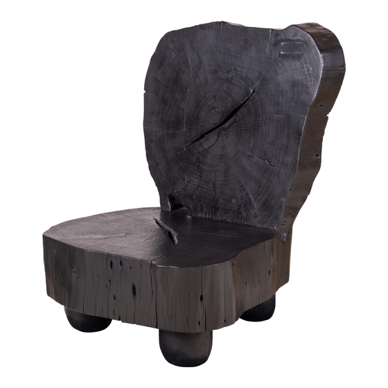 Chair wood black sideview