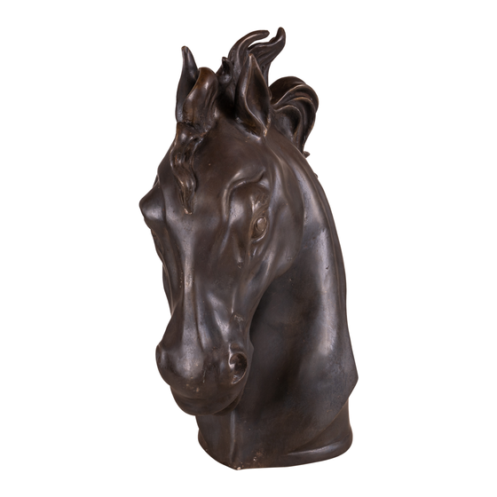 Horse head bronze sideview