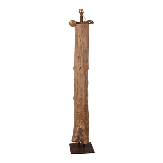 Vloerlamp hout sideview