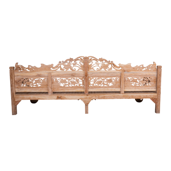 Carved bench excluding mattrass 280x90 sideview