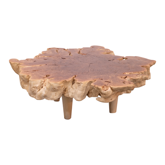 Coffee table lychee 120x120x40 sideview