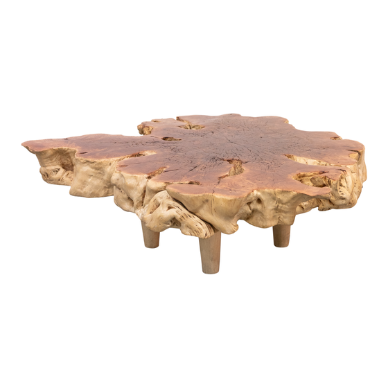 Coffee table lychee 120x120x40 sideview