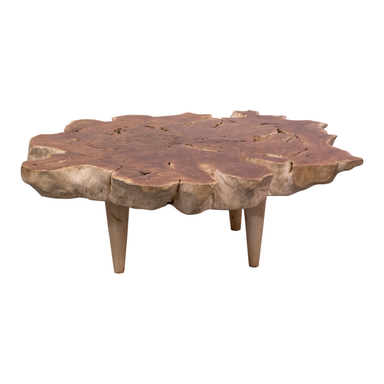 Coffee table lychee 120x100x45 sideview