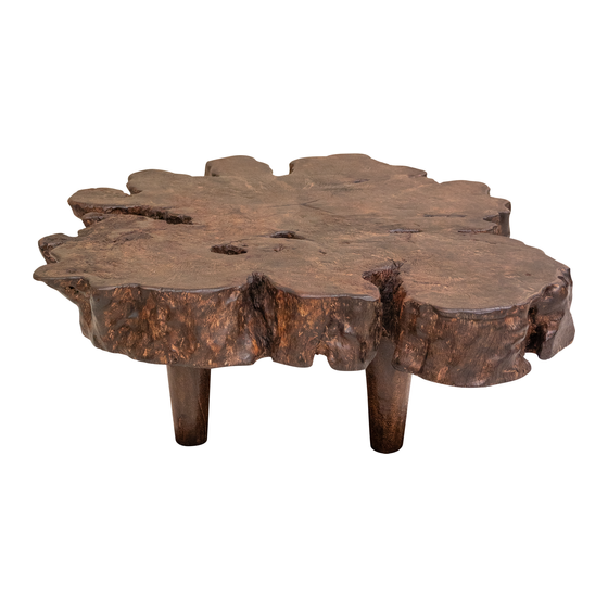 Coffee table lychee 130x127x35 sideview