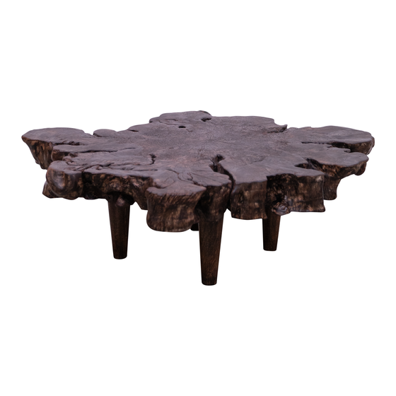 Coffee table lychee 130x127x35 sideview