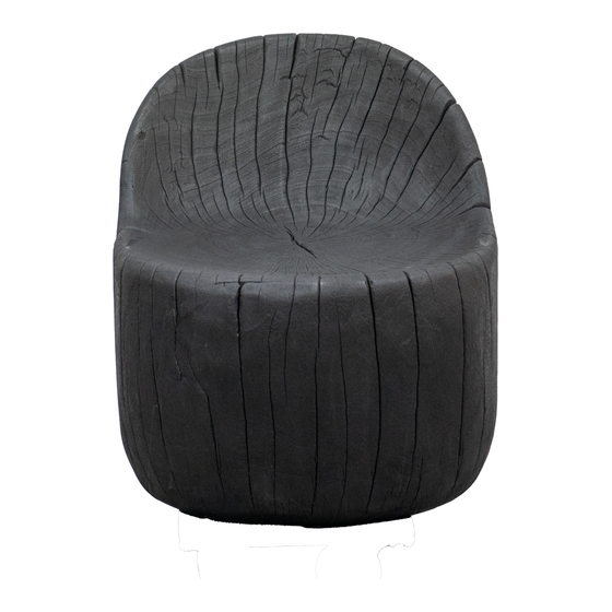 Chair black wood 70x60x70 sideview